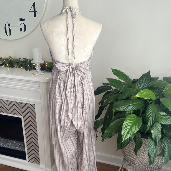 SHEIN Halter Jumpsuit in Cream and Brown NWOT - Picture 2 of 5